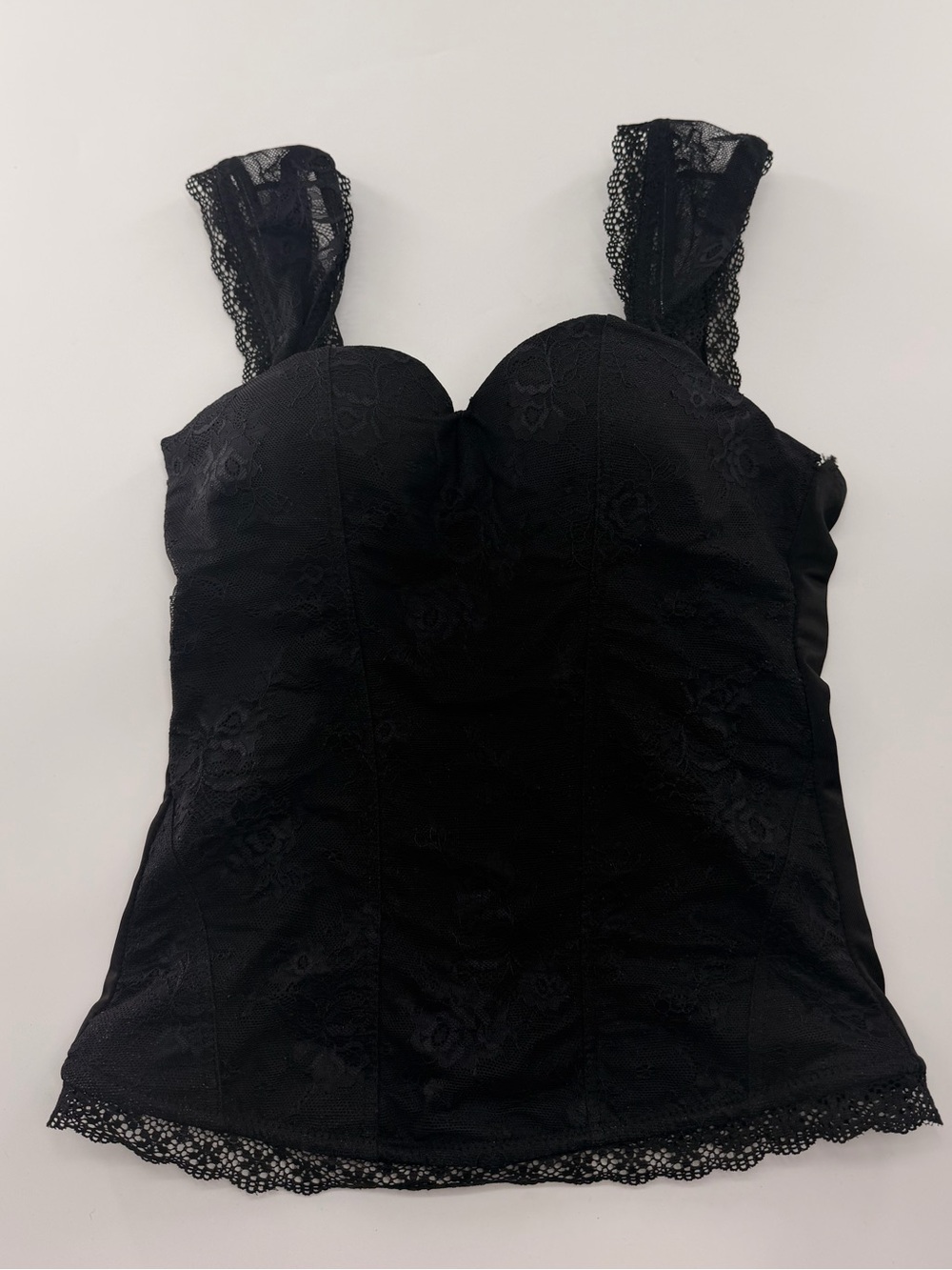 Spirit Halloween Black Lace Corset Top Costume Casual Emo Grunge Sexy Goth Large